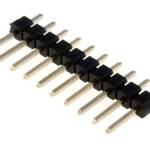 Pin header 1x10 pin 2.54mm pitch zwart